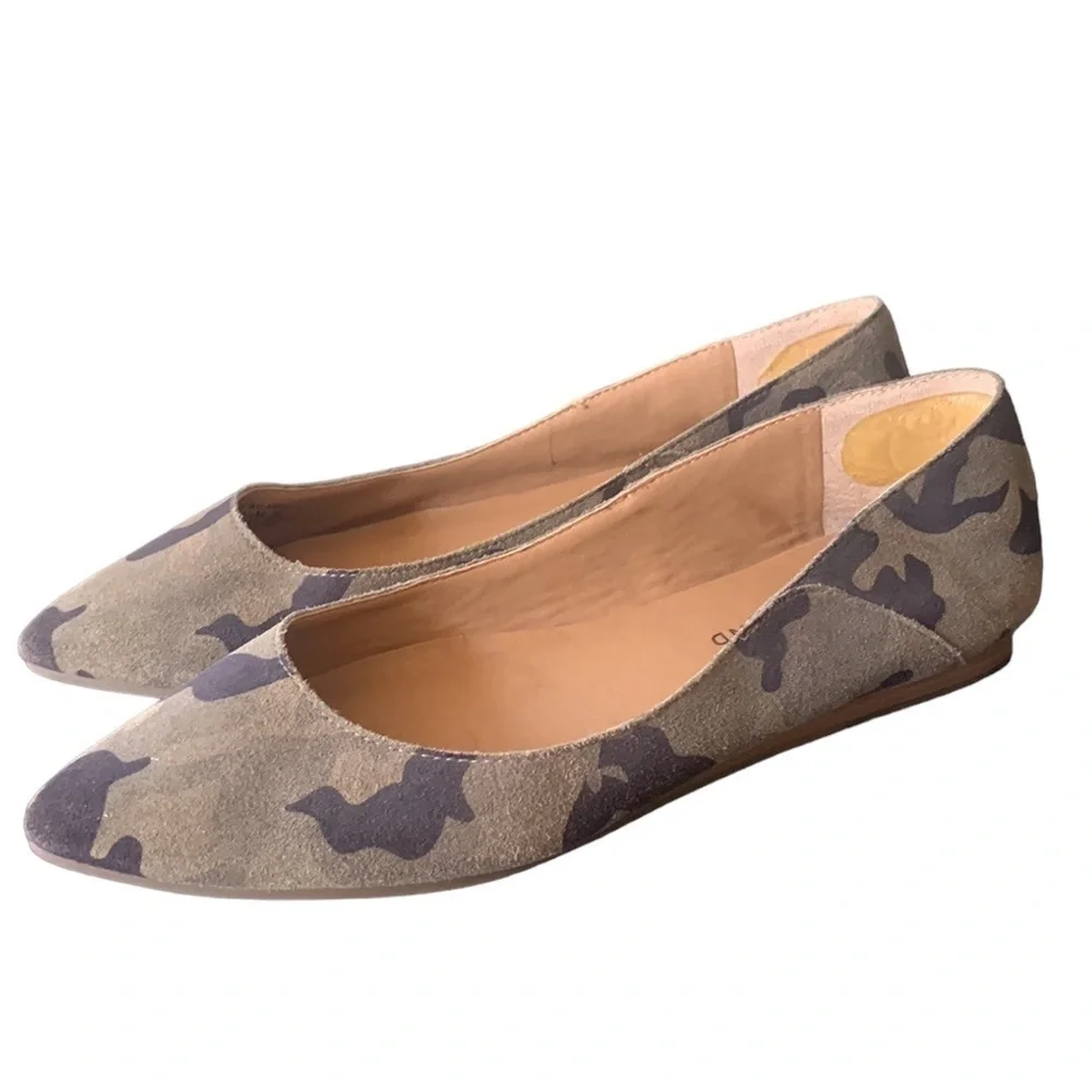 Lucky Brand Camo Bylando Leather Ballet Flat Size‎ 7.5